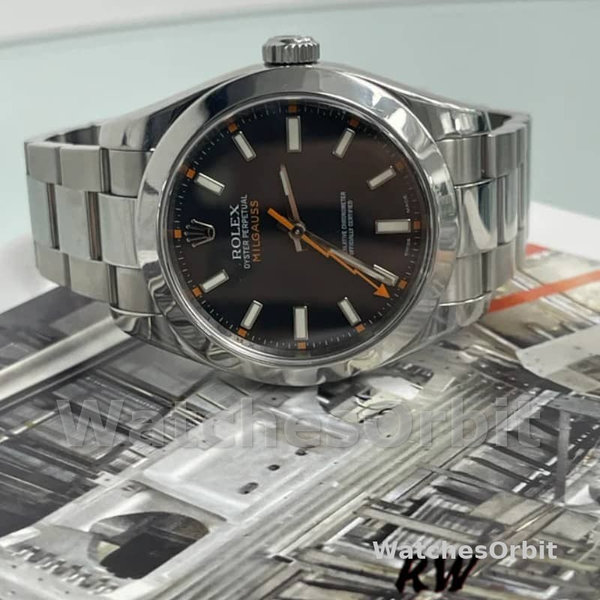 Rolex Milgauss 116400 Stainless Steel Black Dial 40mm Mens Replica Watch