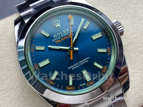 Rolex Milgauss 116400GV Stainless Steel Z-blue Dial 40mm Mens Replica Watch