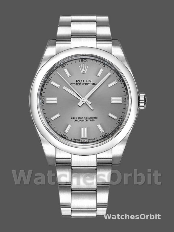 Rolex Oyster Perpetual 116000 Rhodium Grey Dial 36mm Unisex Replica Watch