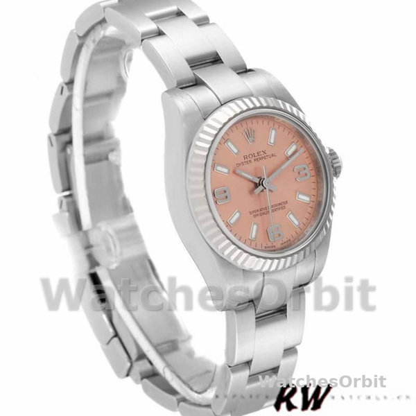 Rolex Oyster Perpetual 176234 Fluted Bezel Pink Dial 26MM Lady Replica Watch