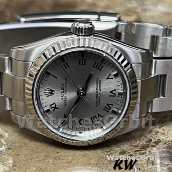 Rolex Oyster Perpetual 176234 Silver Roman Diamond Dial 26MM Lady Replica Watch