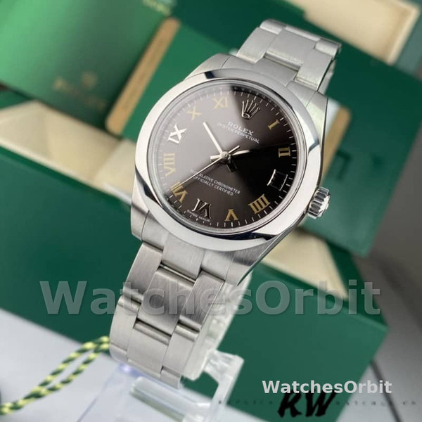 Rolex Oyster Perpetual 177200 Dark Grey Dial Domed Bezel 31mm Lady Replica Watch