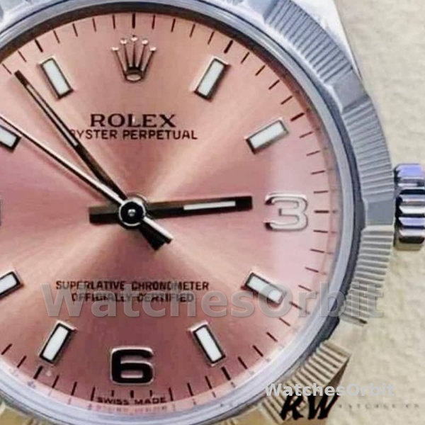 Rolex Oyster Perpetual 177210 Stainless Steel Pink Dial 31mm Lady Replica Watch