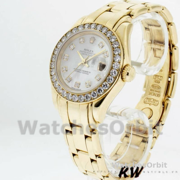 Rolex Pearlmaster 80298 White MOP Dial 29MM Lady Replica Watch