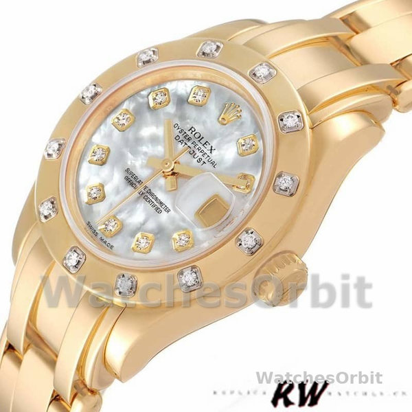 Rolex Pearlmaster 80318 MOP Diamond Dial 29MM Lady Replica Watch