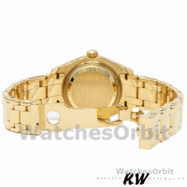 Rolex Pearlmaster 80318 Yellow Gold White Dial 29MM Lady Replica Watch