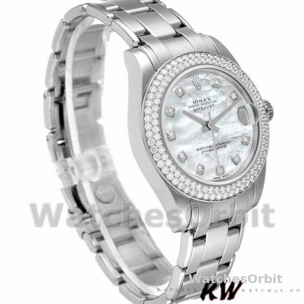 Rolex Pearlmaster 81339 White MOP Diamond Dial 34mm Lady Replica Watch