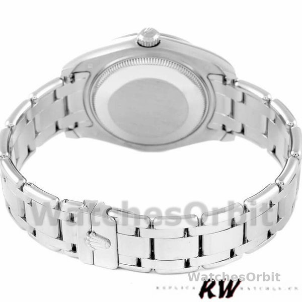 Rolex Pearlmaster 81339 White MOP Diamond Dial 34mm Lady Replica Watch