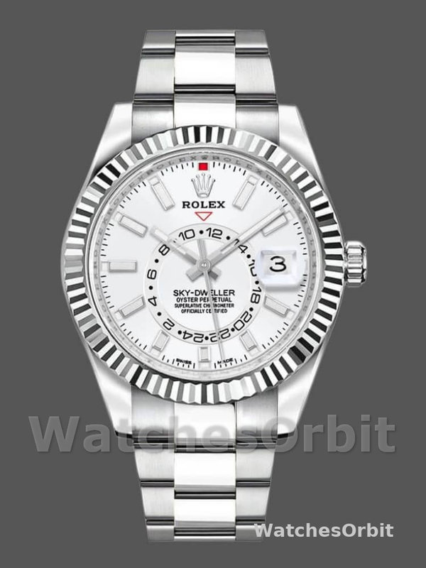 Rolex Sky-Dweller 326934 Stainless Steel White Dial 42MM Replica Watch