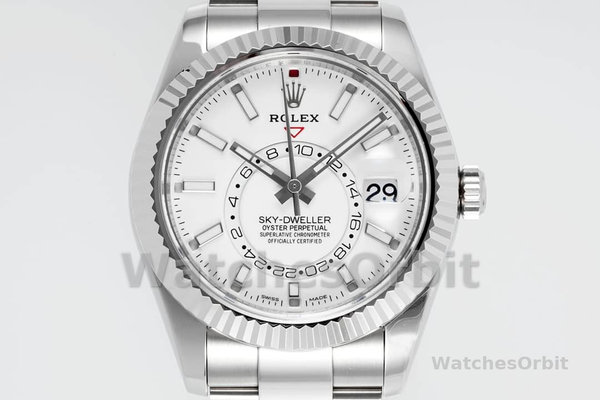Rolex Sky-Dweller 326934 Stainless Steel White Dial 42MM Replica Watch