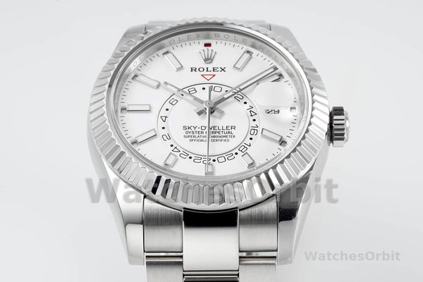 Rolex Sky-Dweller 326934 Stainless Steel White Dial 42MM Replica Watch