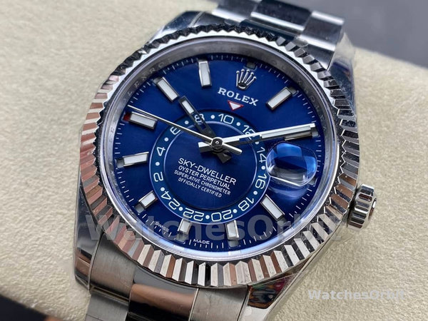 Rolex Sky-Dweller 42 m336934 0005 Stainless Steel Blue Dial Replica Watch