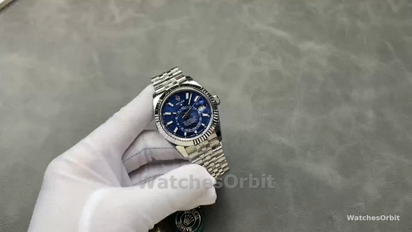 Rolex Sky-Dweller 42 m336934 0006 Fluted Bezel Blue Dial Replica Watch