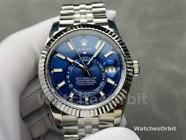 Rolex Sky-Dweller 42 m336934 0006 Fluted Bezel Blue Dial Replica Watch