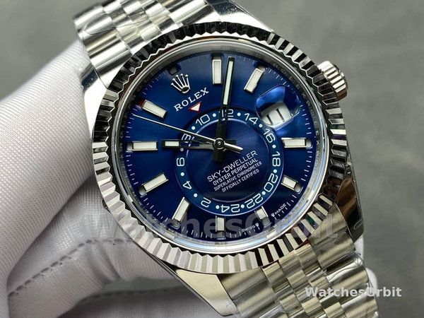 Rolex Sky-Dweller 42 m336934 0006 Fluted Bezel Blue Dial Replica Watch