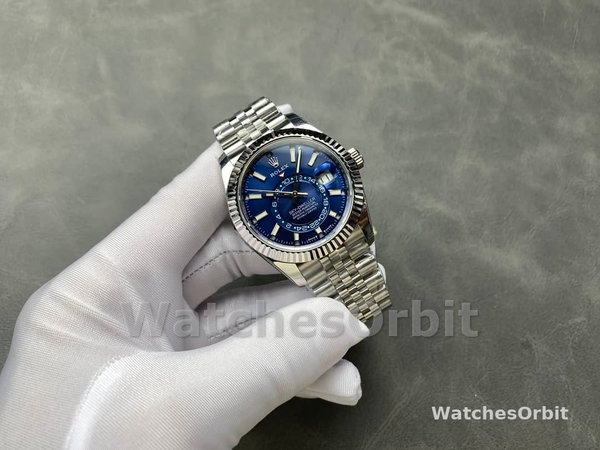 Rolex Sky-Dweller 42 m336934 0006 Fluted Bezel Blue Dial Replica Watch