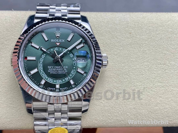 Rolex Sky Dweller 42 White Gold Fluted Bezel 336934 0002 Men's Watch