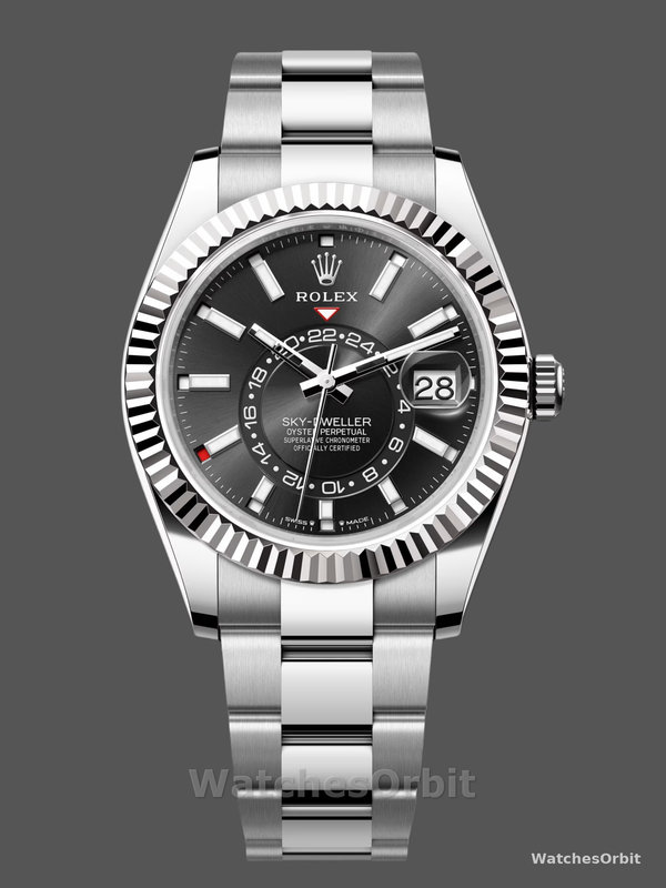 Rolex Sky Dweller 42 White Rolesor Black Dial Oyster M336934 0007 Men's Watch