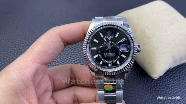 Rolex Sky Dweller 42 White Rolesor Black Dial Oyster M336934 0007 Men's Watch