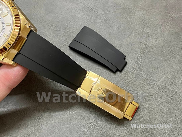 Rolex Sky Dweller m336238 0003 Yellow Gold White Dial 42mm Mens Replica Watch
