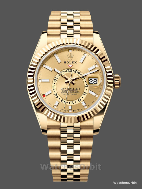 Rolex Sky-Dweller m336938-0004 Yellow Gold Champagne Dial 42mm Mens Replica Watch