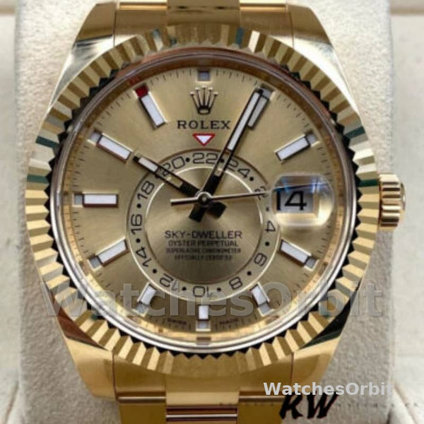 Rolex Sky-Dweller m336938-0004 Yellow Gold Champagne Dial 42mm Mens Replica Watch