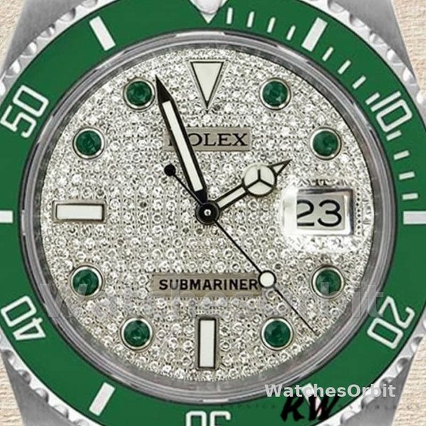 Rolex Submariner 116610 Diamond Paved Dial Automatic 40mm Mens Replica Watch