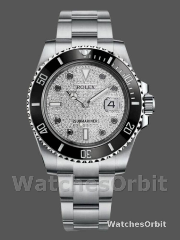 Rolex Submariner 116610 Diamond Paved Dial Stainless Steel 40mm Mens Replica Watch