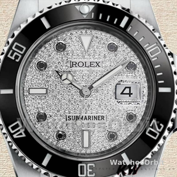 Rolex Submariner 116610 Diamond Paved Dial Stainless Steel 40mm Mens Replica Watch