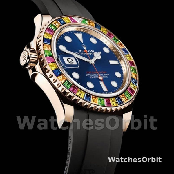 Rolex Yacht-Master 116695 Black Rubber Strap Blue Dial 40MM Mens Replica Watch