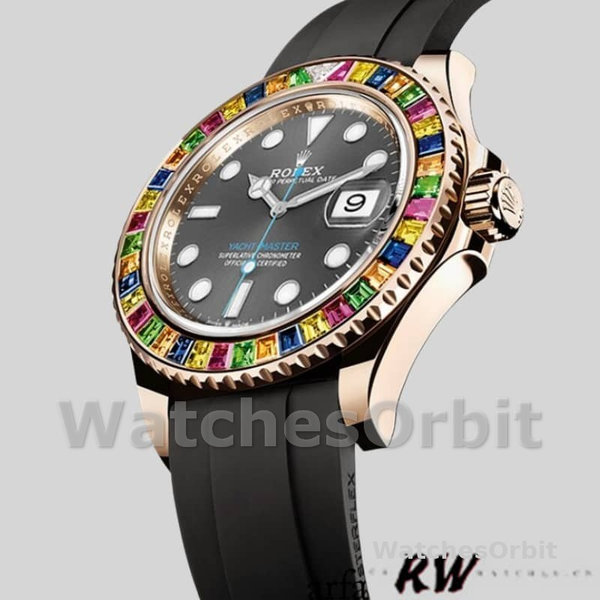 Rolex Yacht-Master 116695 Black Rubber Strap Grey Dial 40MM Mens Replica Watch