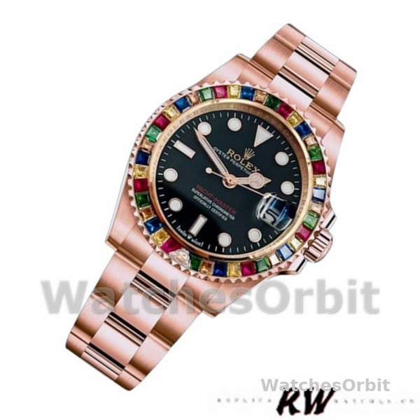 Rolex Yacht-Master 116695 Everose Gold Black Dial 40MM Mens Replica Watch