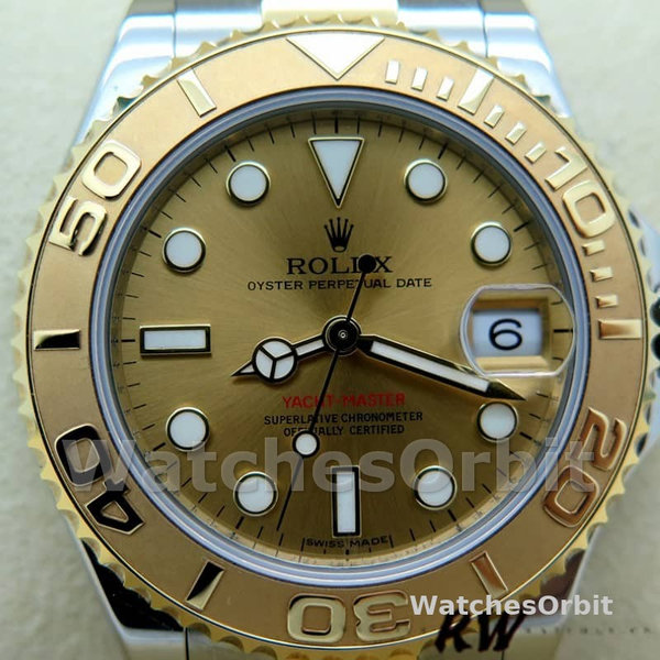 Rolex Yacht-Master 168623 Steel Yellow Gold Champagne Dial 35MM Unisex Replica Watch