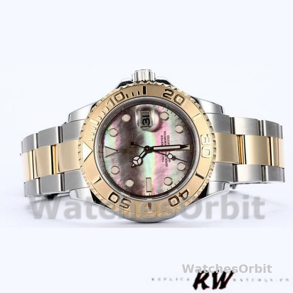 Rolex Yachtmaster 16623 Steel Yellow Gold Black MOP Dial 40MM Mens Replica Watch